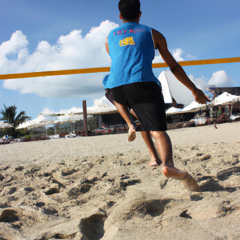 Person playing beach volleyball Thailand