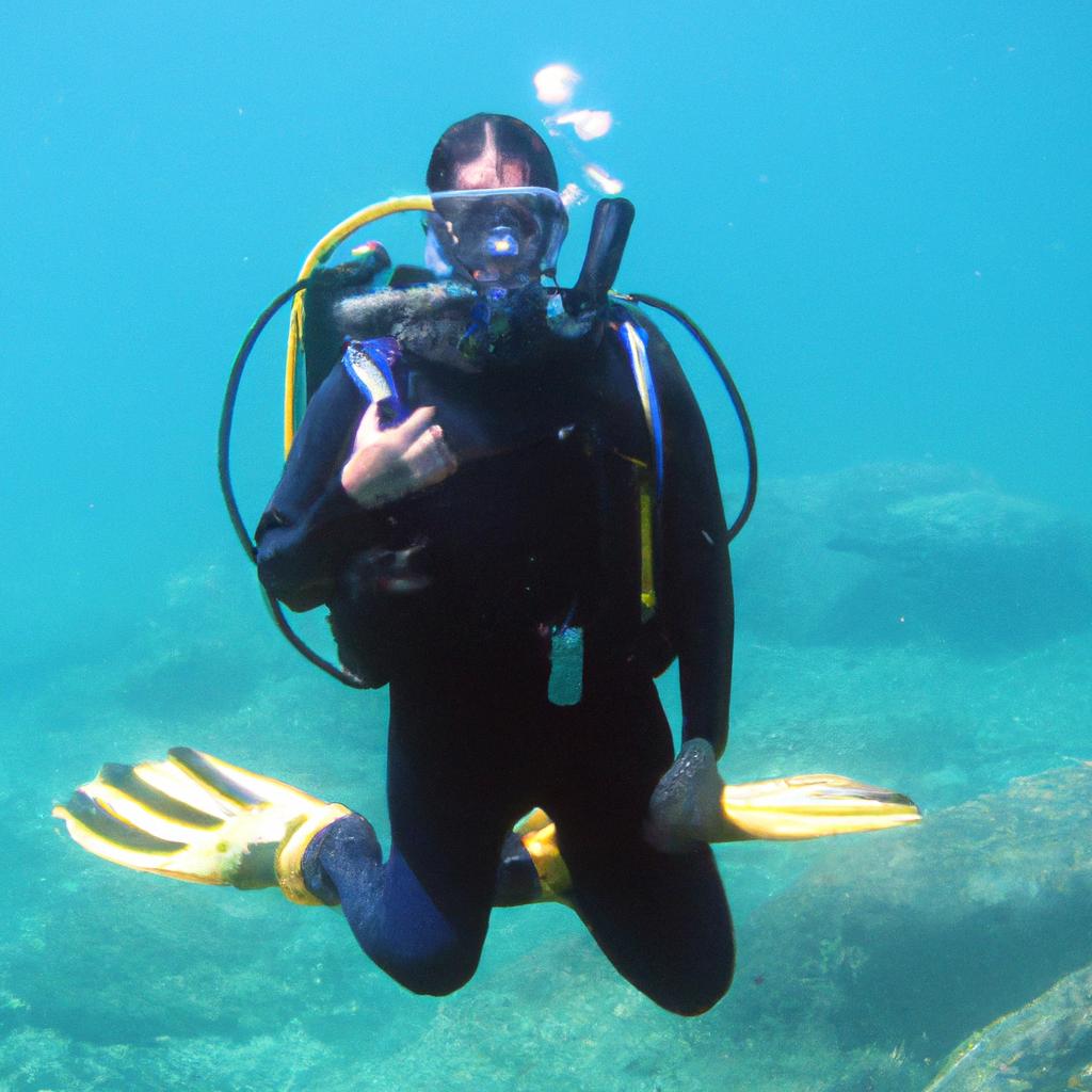 Person scuba diving in Thailand