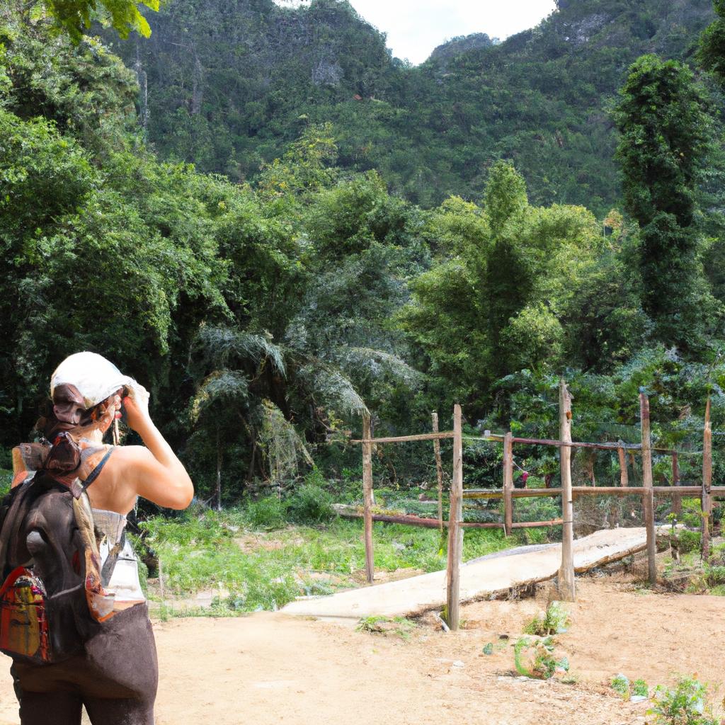 Person observing wildlife in Thailand